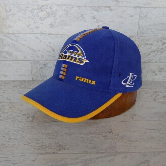 Vintage St. Louis Rams Hat Blue Logo Athletic Strap Back Cap NFL Pro Line - Picture 1 of 8